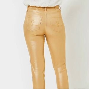 Lilly Pulitzer Eagan High Rise Super Skinny Denim in Gold Metallic